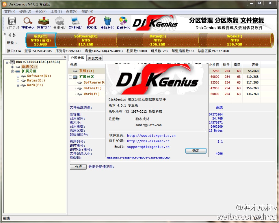 DiskGenius4.0.1 专业版破解版（全功能绿色版）