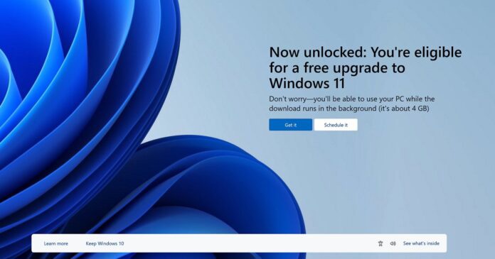 微软正用全屏通知提醒 Win10 用户免费