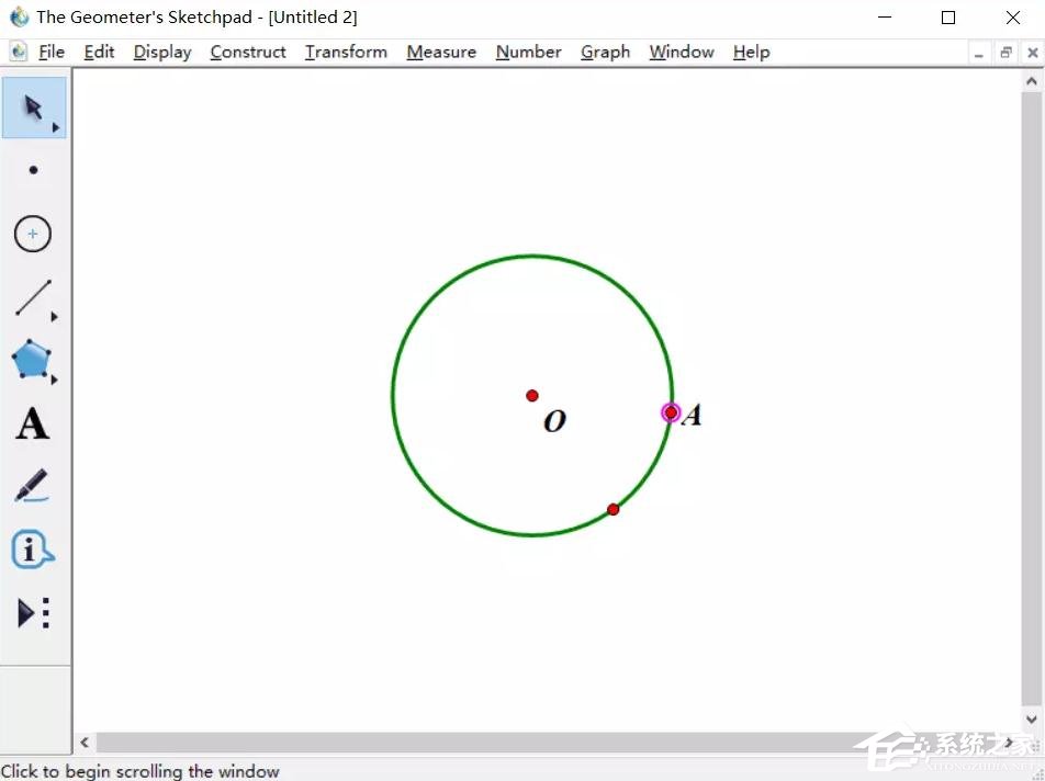 几何画板如何使用自定义工具过圆上一点作切线？