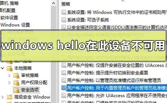 如何解决windows hello在此设备上不可用