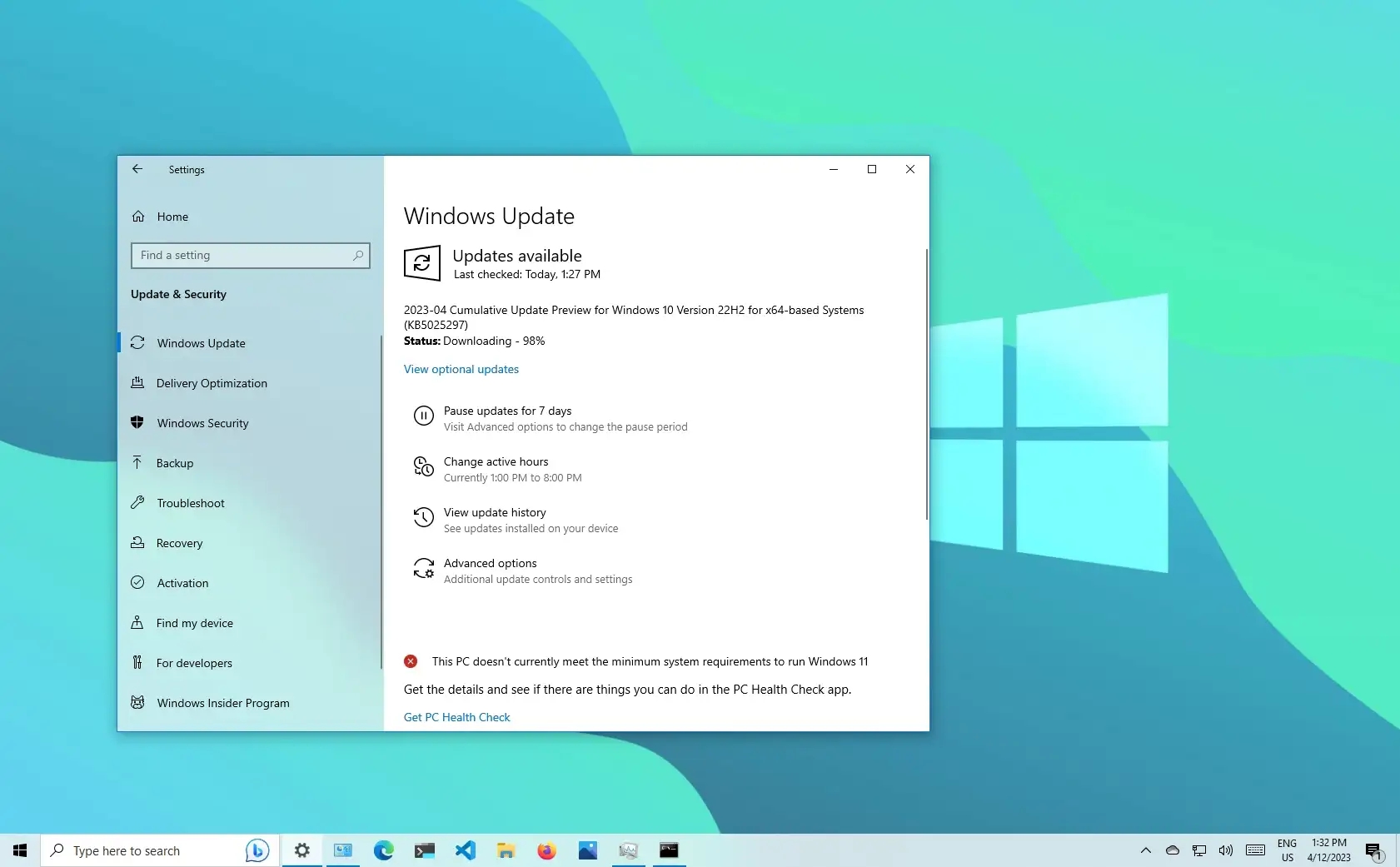 微软发布最新Windows 10 Build 19045.2908(KB5025297)RP预览版！